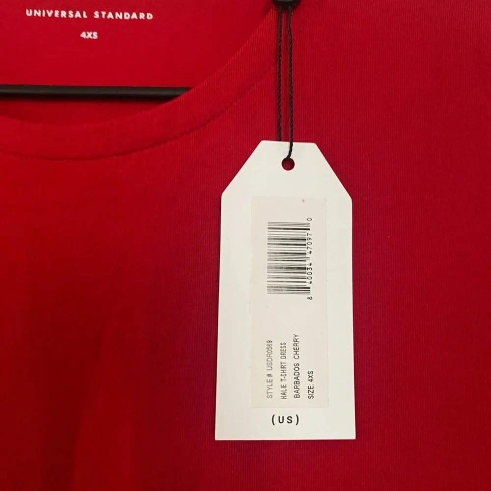 Universal Standard Halie T Shirt Dress Barbados Cherry Red Women’s Size 00-0 NEW - Picture 5 of 10